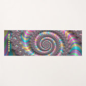 Tapis De Yoga Fractal brillant arc-en-ciel Nautilus Swirl (Devant (Horizontal))