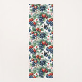 Tapis De Yoga Fraises Blueberries et papillons Floral (Devant)