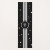 Tapis De Yoga Frappe de course noir et argent (Devant)