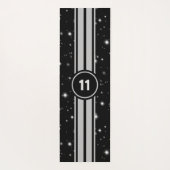 Tapis De Yoga Frappe de course noir et argent (Dos)