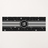 Tapis De Yoga Frappe de course noir et argent (Devant (Horizontal))