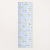 Tapis De Yoga French Country Lemon – Blue Stripe Bow Pattern (Devant)