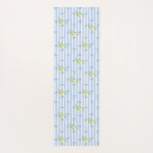 Tapis De Yoga French Country Lemon – Blue Stripe Bow Pattern (Dos)