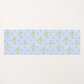 Tapis De Yoga French Country Lemon – Blue Stripe Bow Pattern (Devant (Horizontal))