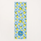 Tapis De Yoga French Country Tile Lemons Pattern Name Monogram (Devant)