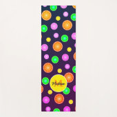 Tapis De Yoga Fruit citron orange motif Monogram (Devant)
