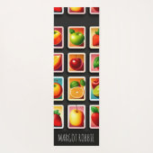 Tapis De Yoga Fruits en boîte carrée Motif vert rouge (Dos)
