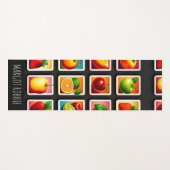 Tapis De Yoga Fruits en boîte carrée Motif vert rouge (Devant (Horizontal))