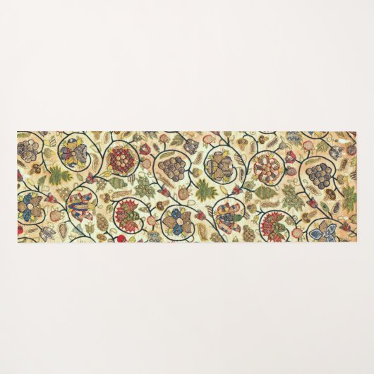 Tapis De Yoga Fruits et fleurs de broderie (Dos (Horizontal))