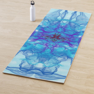 Tapis De Yoga FUMÉE BLEUE - Art Fractal -