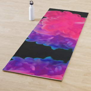 Tapis De Yoga Fumée numérique rose et violet