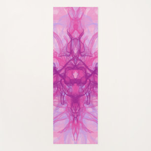 Tapis De Yoga FUMÉE ROSE - Art fractal moderne et abstrait -