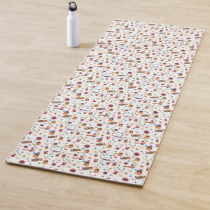 Tapis De Yoga Fun Casquette violet Catoween, mignon Citrouille o