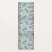 Tapis De Yoga Fun Glittery Argent Ananas (Dos)