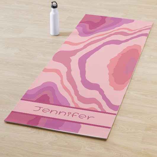 Tapis De Yoga Fun Rose Abstrait Moderne Fille Inspirivity (En situation)