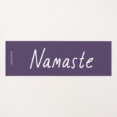 Tapis De Yoga Fun Script Purple Namaste Nom personnalisé (Devant (Horizontal))