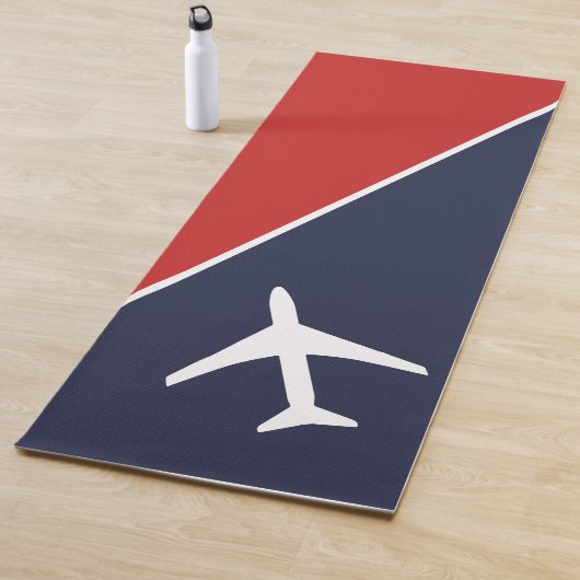 Tapis De Yoga Funky White Plane Avion Pilote (En situation)