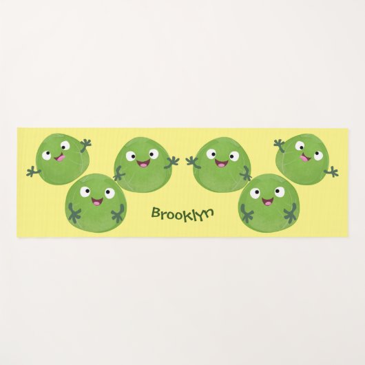 Tapis De Yoga Funny Brussels sprouts légumes caricature (Devant (Horizontal))