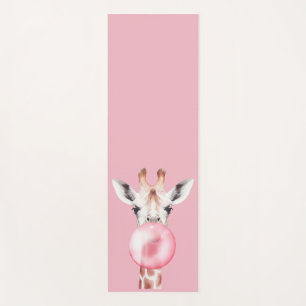 Tapis De Yoga Funny Bubblegum Giraffe