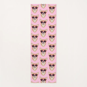 Tapis De Yoga Funny Pembroke Welsh Corgi Motif rose