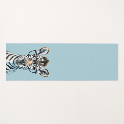 Tapis De Yoga Funny Zebra Porter des lunettes (Devant (Horizontal))