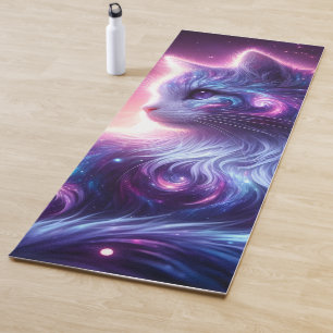 Tapis De Yoga Galaxie Cosmique Féline Mystique Céleste