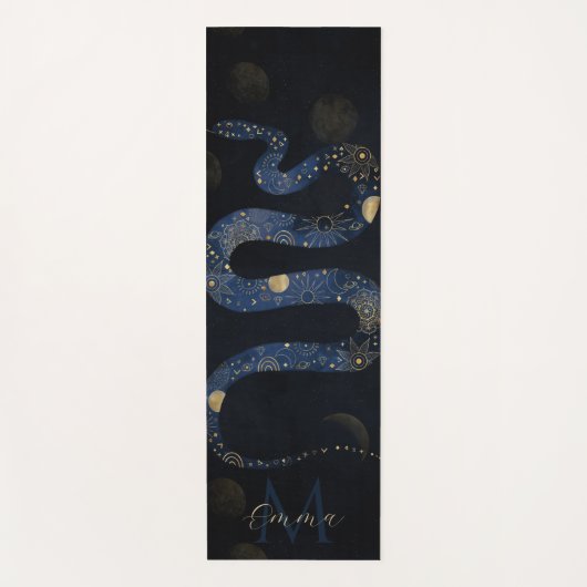 Tapis De Yoga Galaxie Mystical Gold Blue Serpent (Devant)