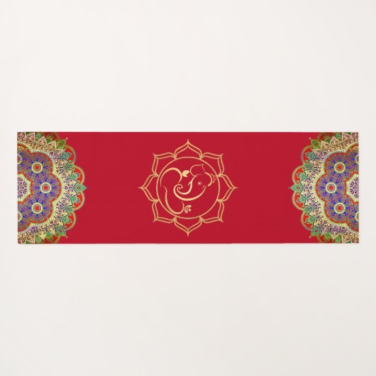 Tapis De Yoga Ganesha or et Mandalas Yoga Mat (Dos (Horizontal))