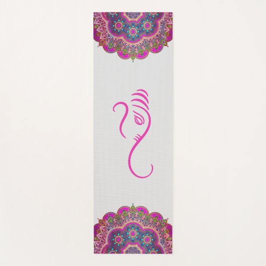 Tapis De Yoga Ganesha rose et Mandalas Yoga Mat (Devant)