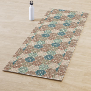 Tapis De Yoga Geo extérieur XI motif tribal bleu et vert de  