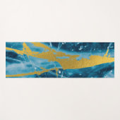 Tapis De Yoga Géode Agate Gemstone Blue et Gold (Devant (Horizontal))