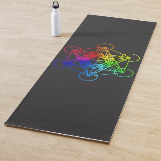 Tapis De Yoga Géométrie sacrée Cube en métal (En situation)