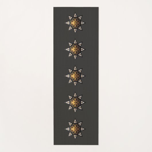Tapis De Yoga 🌟 Géométrie Sacrée Mandala - Étoile dorée intempo (Devant)