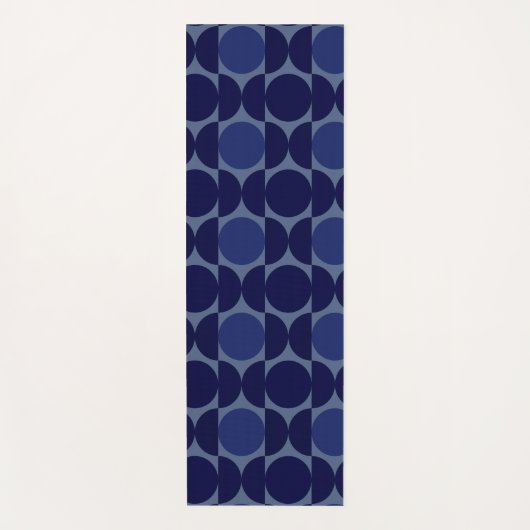 Tapis De Yoga Géométrique bleu rétro (Devant)