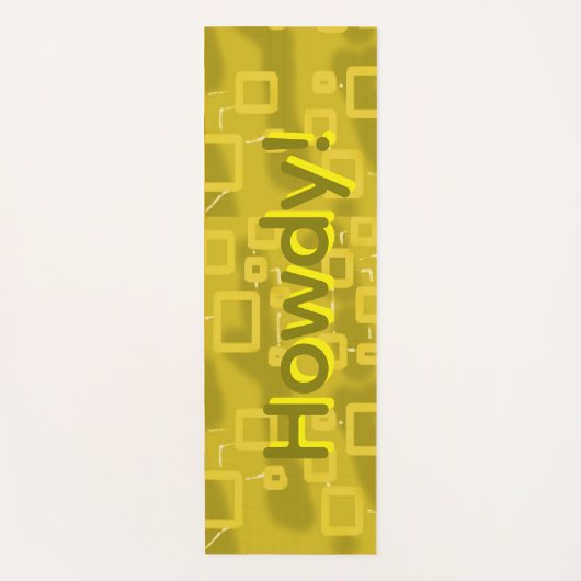 Tapis de yoga géométrique jaune (Devant)