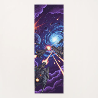 Tapis De Yoga gigantesque bataille spatiale avec des navires de