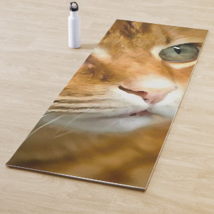 Tapis De Yoga Gingembre adorable Tabby Chat Poster Portrait anim