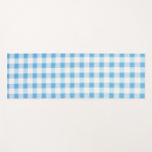 Tapis De Yoga Gingham Bleu Bébé (Devant (Horizontal))