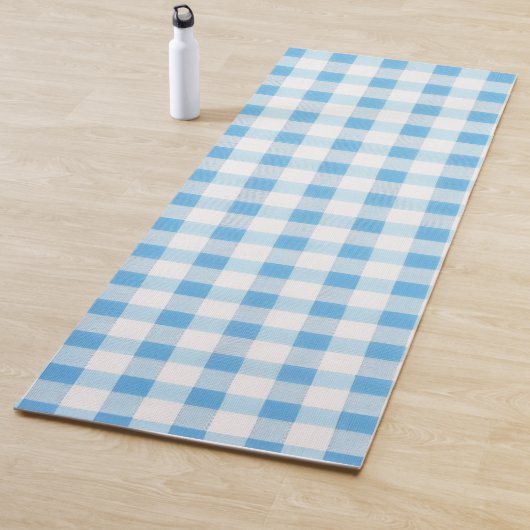Tapis De Yoga Gingham Bleu Bébé (En situation)
