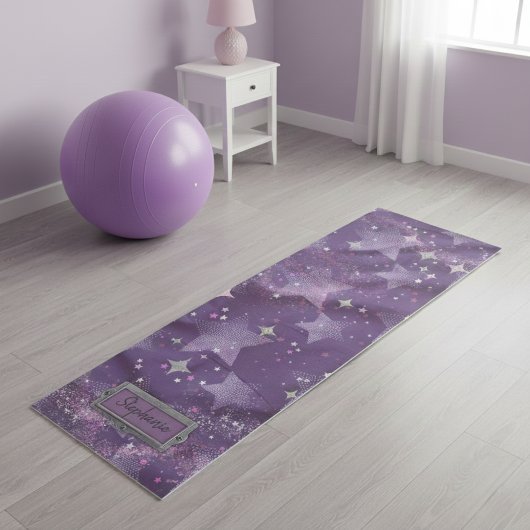 Tapis De Yoga Girly 90s Retro Stars Grunge