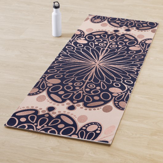 Tapis De Yoga Girly Boho Rose Gold Blush (En situation)