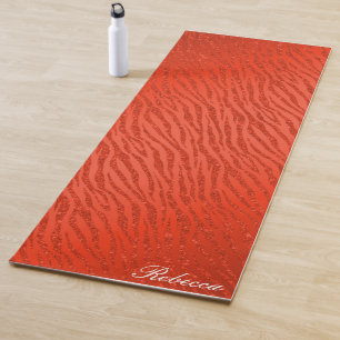 Tapis De Yoga Glam de Parties scintillant rouge Poster de animal