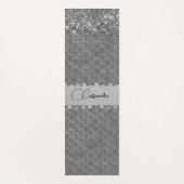 Tapis De Yoga Glam Silver Glitter Diamond Bling (Devant)