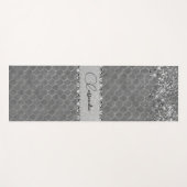 Tapis De Yoga Glam Silver Glitter Diamond Bling (Devant (Horizontal))