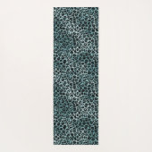 Tapis De Yoga Glam Turquoise Turquoise Blue Empreinte de léopard (Dos)