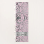 Tapis De Yoga Glittery Silver Zebra Imprimer sur rose Personnali (Dos)