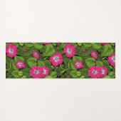 Tapis De Yoga Gloire du matin en rose et vert (Devant (Horizontal))