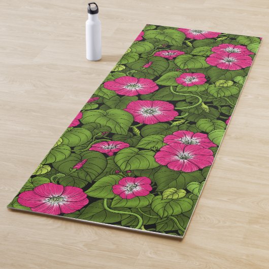 Tapis De Yoga Gloire du matin en rose et vert (En situation)