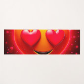 Tapis De Yoga Glowing Heart Eyes Emotion (Devant (Horizontal))