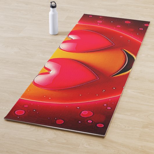 Tapis De Yoga Glowing Heart Eyes Emotion (En situation)